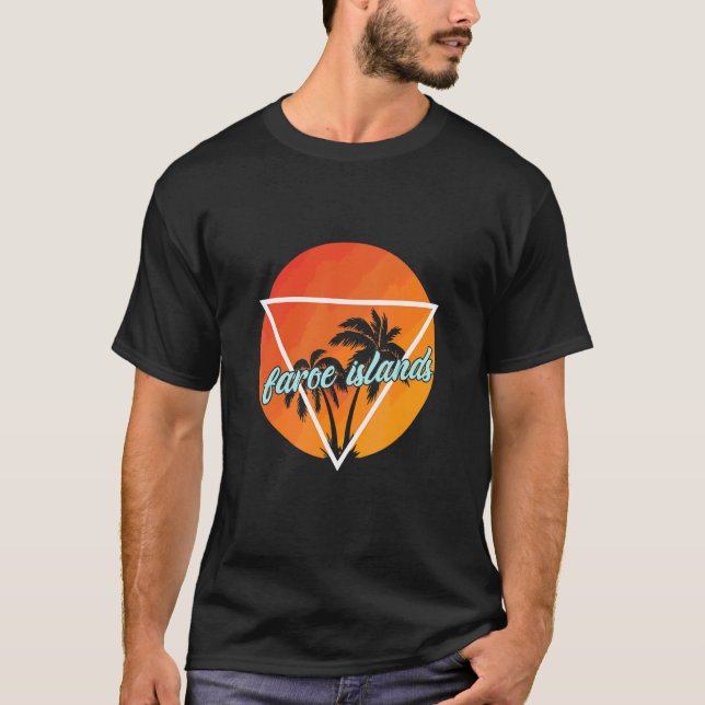 Faroe Islands Sun Shaped Triangle With Palmes T-Shirt (Front)