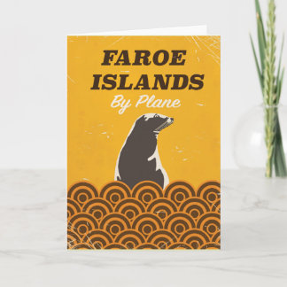 Faroe islands vintage travel poster holiday card