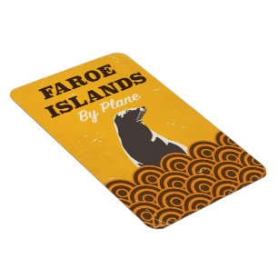 Faroe islands vintage travel poster magnet