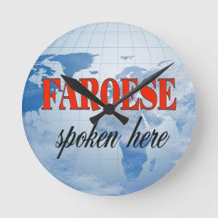 Faroese spoken here cloudy earth round clock