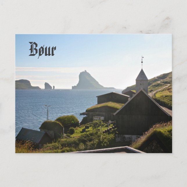 Faroese Village of Bøur: Postcard (Front)