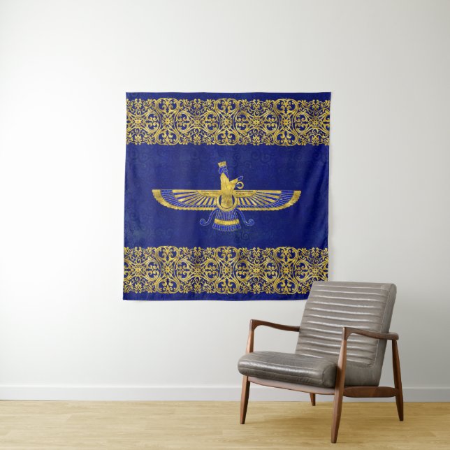 Farohar - faravahar -Fravashi Tapestry (In Situ)