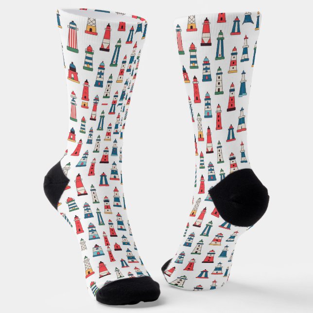 Faróis de Portugal Nautical Crew Socks – Sustainab (Angled)
