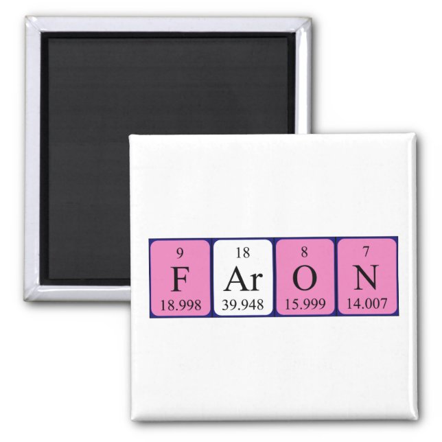 Faron periodic table name magnet (Front)