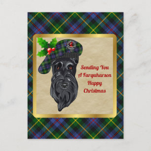 Farquharson Clan Badge & Tartan Christmas Postcard