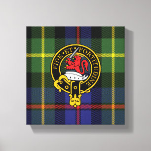 Farquharson Scottish Crest and Tartan Canvas print