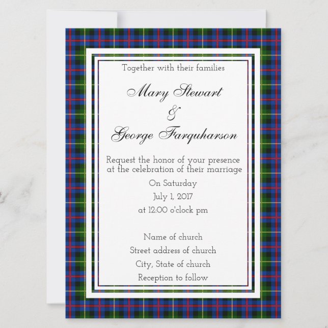 Farquharson Scottish Wedding Invitation (Front)