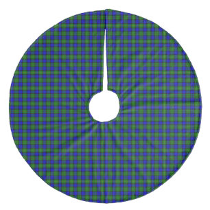 Farquharson tartan blue green plaid fleece tree skirt