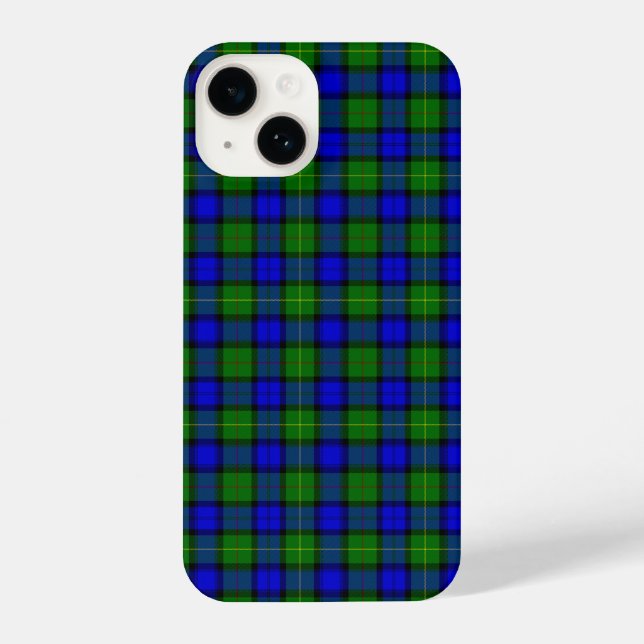 Farquharson tartan blue green plaid iPhone case (Back)