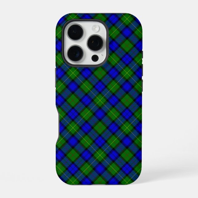 Farquharson tartan blue green plaid iPhone case (Back)