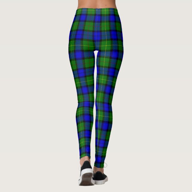 Farquharson tartan blue green plaid leggings (Back)