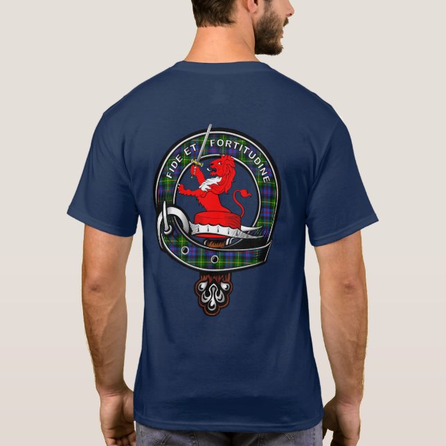 Farquharson Tartan Clan Badge  T-Shirt (Back)