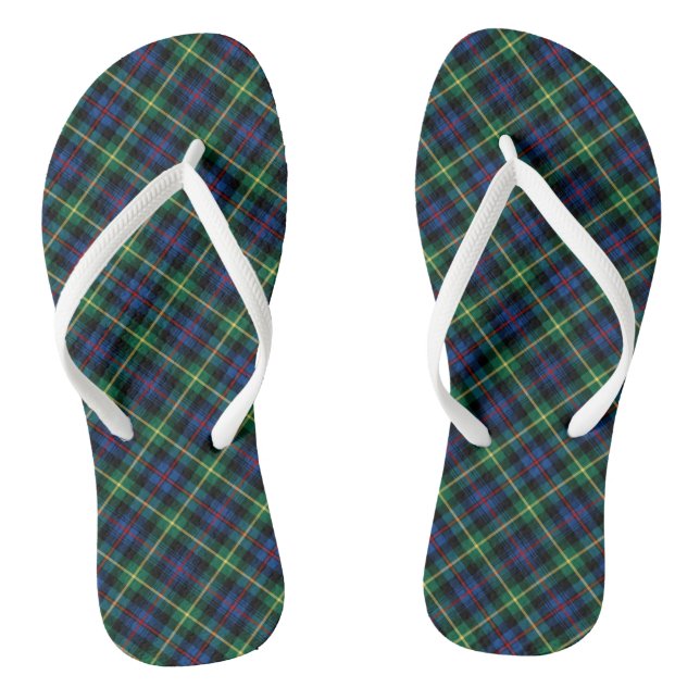 Farquharson Tartan Colourful Scottish Plaid Flip Flops (Footbed)