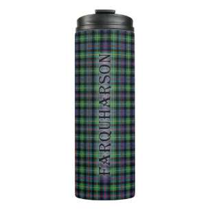 Farquharson Tartan with the Last Name Thermal Tumbler
