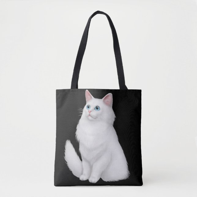 Farrah the White Persian Cat Tote Bag (Front)
