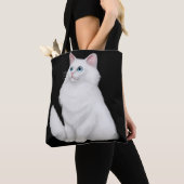 Farrah the White Persian Cat Tote Bag (Close Up)