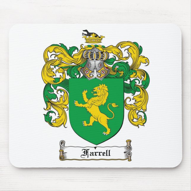 FARRELL FAMILY CREST -  FARRELL COAT OF ARMS MOUSE MAT (Front)