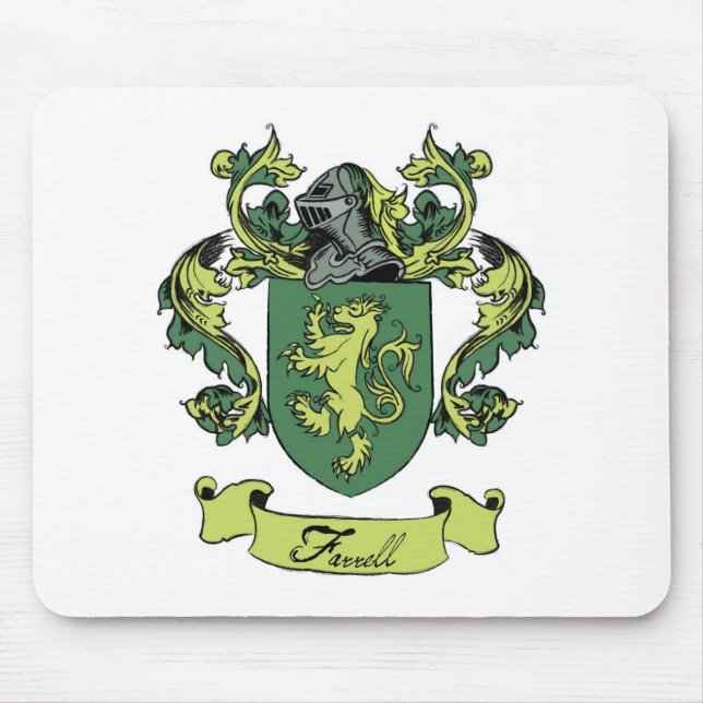 Farrell Family Heraldry Crest Mouse Mat (Front)