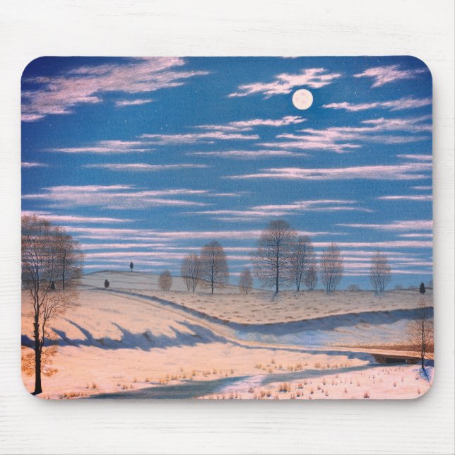 Farrer's Winter Scene in Moonlight: Mouse Mat (Front)
