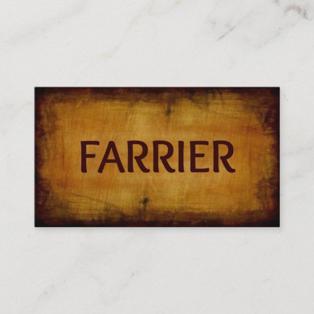 Farrier Antique Brushed Business Card (Front)