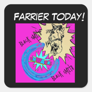 farrier/ black smith square sticker