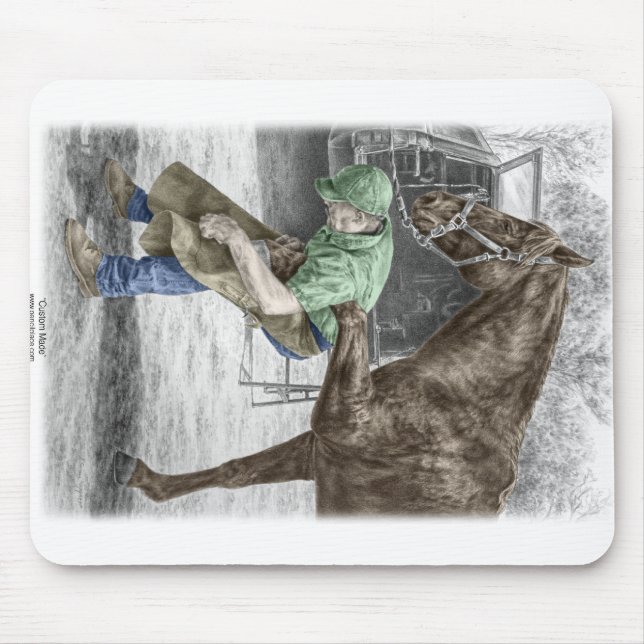 Farrier Blacksmith Shoeing Horse Mouse Mat (Front)