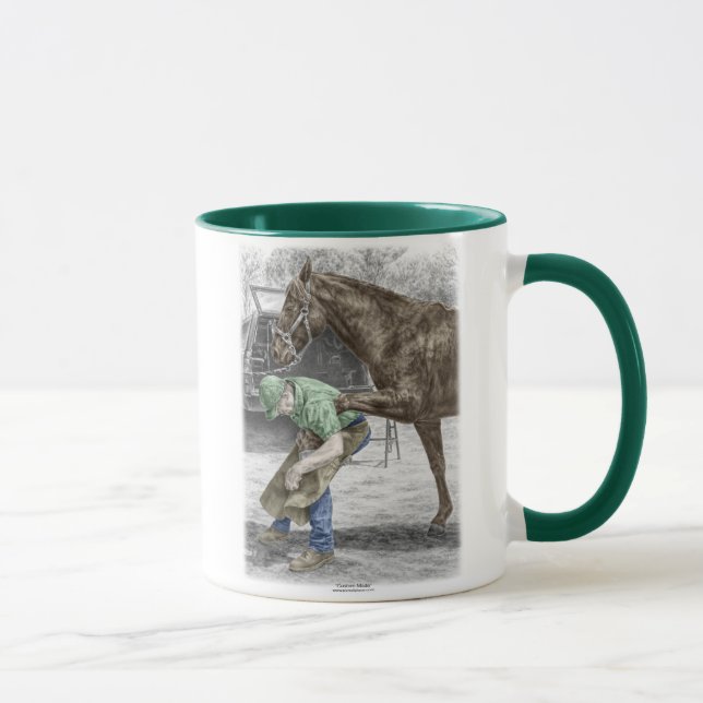 Farrier Blacksmith Shoeing Horse Mug (Right)