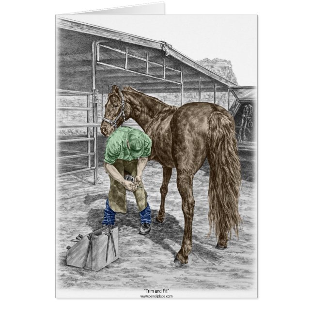 Farrier Blacksmith Trimming Horse Hoof (Front)