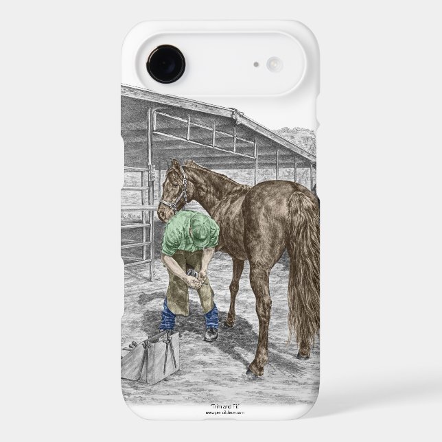 Farrier Blacksmith Trimming Horse Hoof Case-Mate iPhone Case (Back)