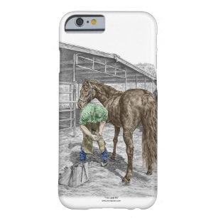 Farrier Blacksmith Trimming Horse Hoof Barely There iPhone 6 Case