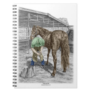 Farrier Blacksmith Trimming Horse Hoof Notebook