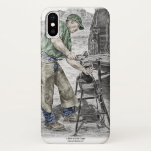 Farrier Blacksmith Using Anvil iPhone X Case