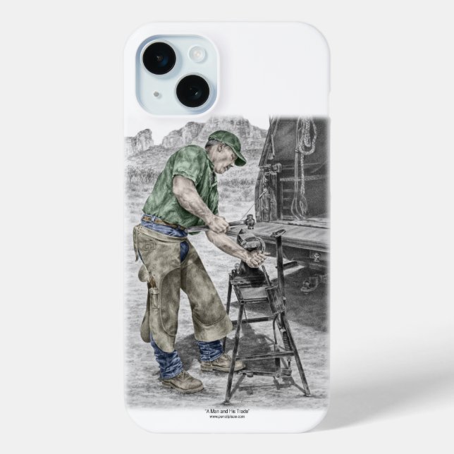 Farrier Blacksmith Using Anvil Case-Mate iPhone Case (Back)