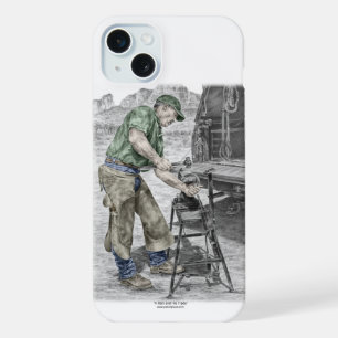 Farrier Blacksmith Using Anvil iPhone 15 Plus Case