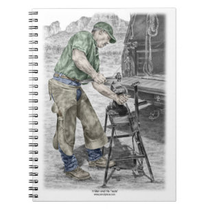 Farrier Blacksmith Using Anvil Notebook