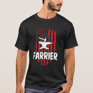 Farrier Flag Work Tool Horseshoe Hoof Trimming Equ T-Shirt