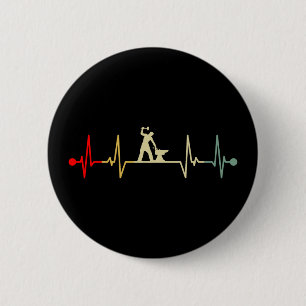 Farrier Heartbeat Design Vintage 6 Cm Round Badge