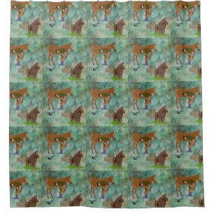 Farrier Horse Shoeing With Horses Shower Curtain