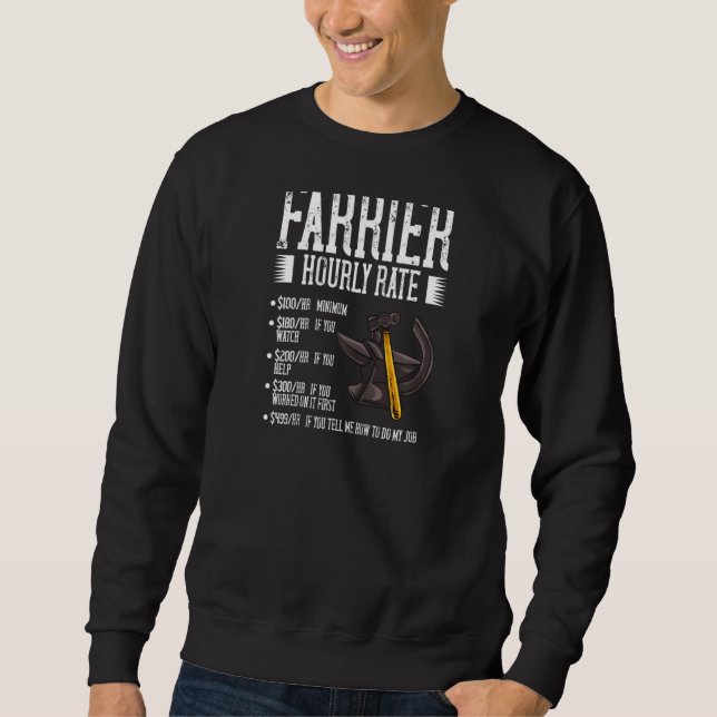 Farrier Horseshoe  Hoof Tools Raglan Sweatshirt (Front)