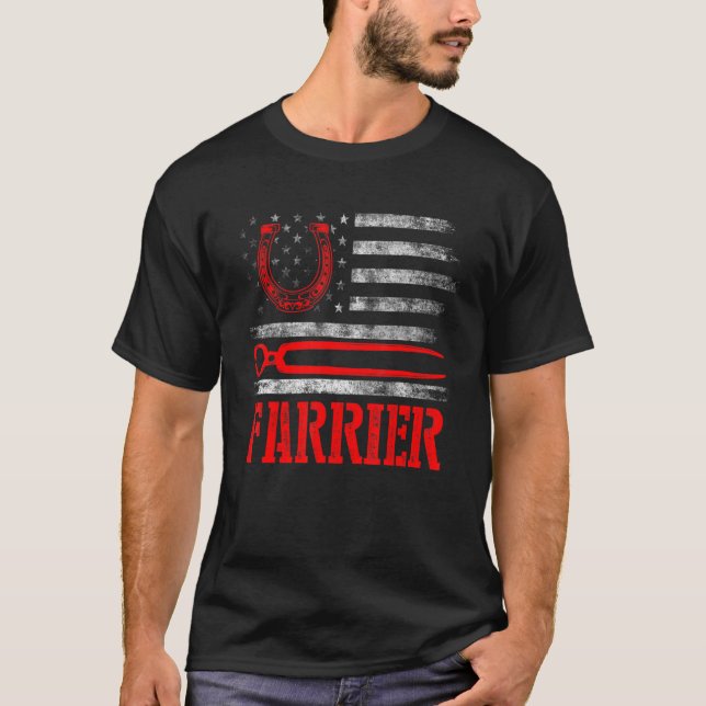 Farrier Horseshoe Hoof Trimming Equine Shoeing 35 T-Shirt (Front)