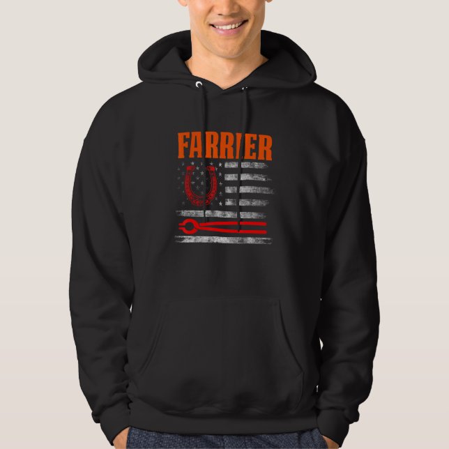 Farrier Horseshoe Hoof Trimming Equine Shoeing 39 Hoodie (Front)