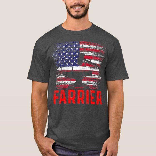 Farrier Horseshoe Hoof Trimming Equine Shoeing T-Shirt (Front)
