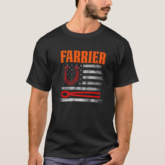 Farrier Horseshoe Hoof Trimming Equine Shoeing     T-Shirt (Front)