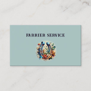 Farrier Horseshoe Service Wood Business Card