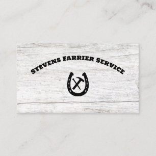 Farrier Horseshoe Service Wood Business Card