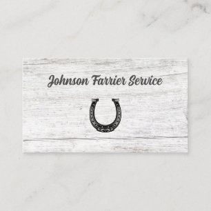Farrier Horseshoe Service Wood Business Card