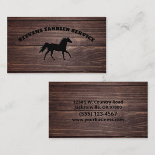 Farrier Horseshoe Service Wood Business Card