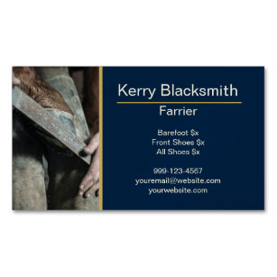Farrier Horseshoeing and Trim Business Card Magnet