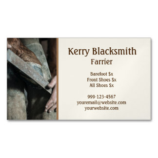 Farrier Horseshoeing and Trim Business Card Magnet