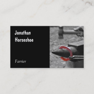 Farrier hot horseshoe business card